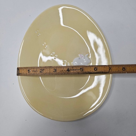 Williams-Sonoma 4pc Egg Plate‎ Platter Pastel Glaze 9" Easter Bunny Set #1 - Picture 8 of 9